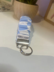 Blue checker  Key Fob