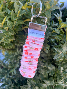 Pink Floral  Key Fob